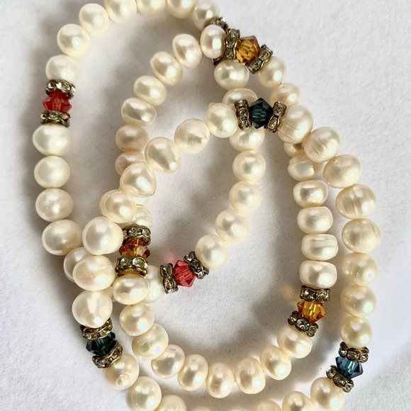 Pearls and faux gems 3 pieces - Picture 4 of 5